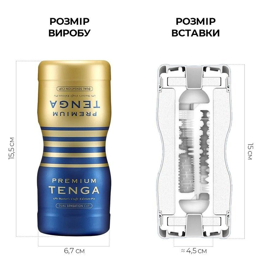 Двосторонній мастурбатор TENGA Premium Dual Sensation Cup SO5109 фото