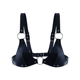 Ліф з натуральної шкіри Feral Feelings Bikini Top Black SO9420 фото