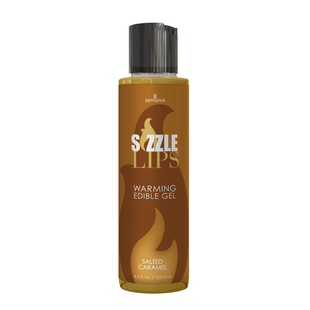 Зігрівальний їстівний масажний гель Sensuva Sizzle Lips Salted Caramel зі смаком солоної карамелі 125 мл SO3211 фото