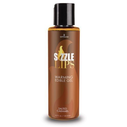 Зігрівальний їстівний масажний гель Sensuva Sizzle Lips Salted Caramel зі смаком солоної карамелі 125 мл SO3211 фото
