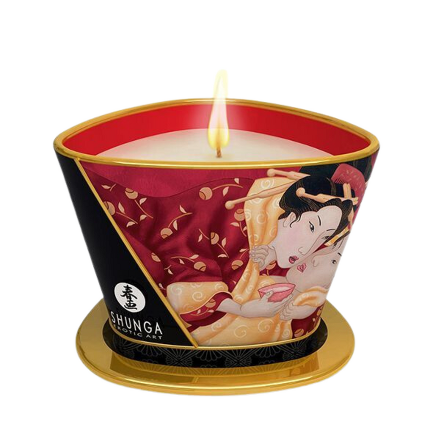 Масажна свічка Shunga Massage Candle з ароматом полуниці 170 мл SO2513 фото