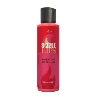 Зігрівальний їстівний масажний гель Sensuva Sizzle Lips Strawberry зі смаком полуниці 125 мл SO3210 фото