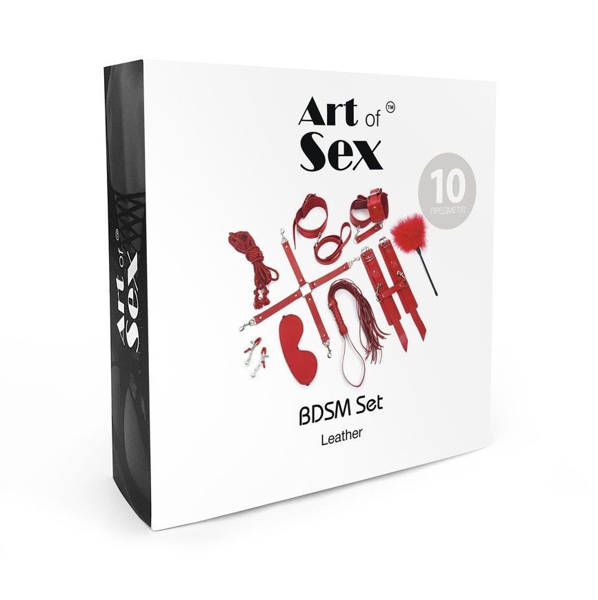 Набір BDSM з 10 елементів Art of Sex BDSM Set Leather з натуральної шкіри SO7138 фото