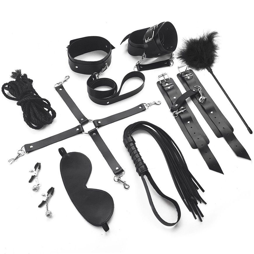 Набір BDSM з 10 елементів Art of Sex BDSM Set Leather з натуральної шкіри SO7138 фото