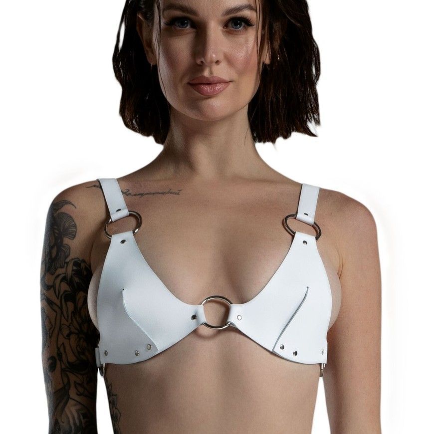 Ліф з натуральної шкіри Feral Feelings Bikini Top White SO9421 фото