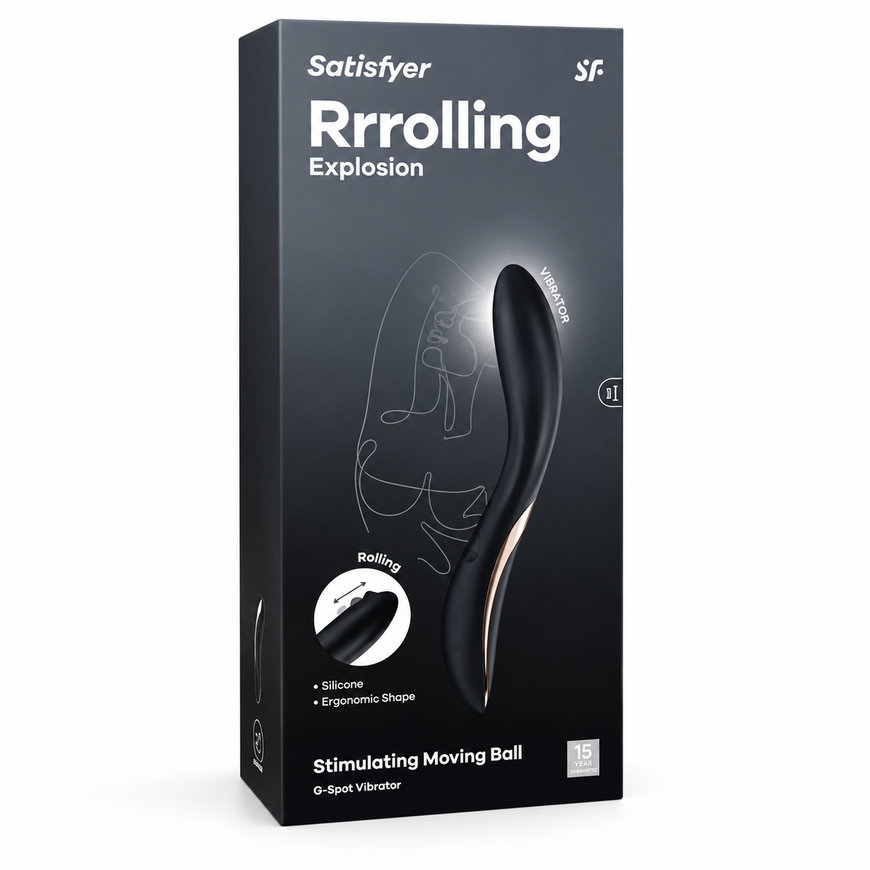 Вібратор з роликовою стимуляцією зони G Satisfyer Rrroling Explosion Black SO6074 фото