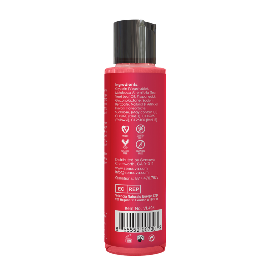 Зігрівальний їстівний масажний гель Sensuva Sizzle Lips Strawberry зі смаком полуниці 125 мл SO3210 фото
